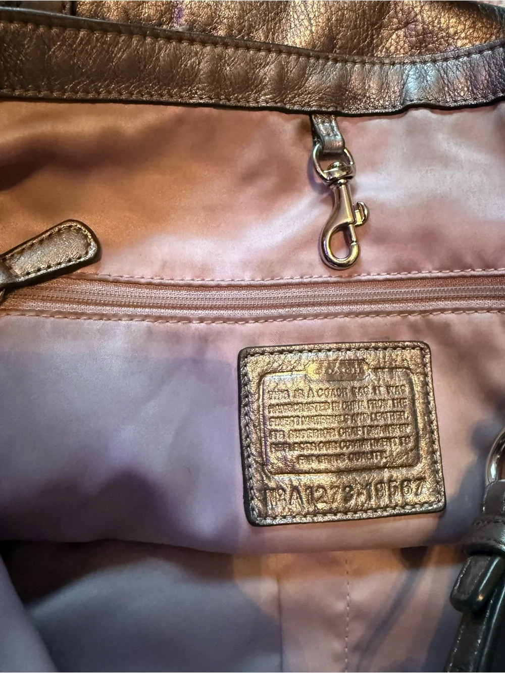 Coach Audrey Metallic Leather Cinched Tote Style 19567